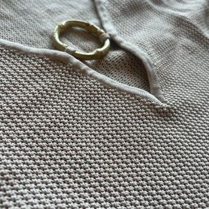 Bamboo Ring Knit CoverUp in Light Beige
